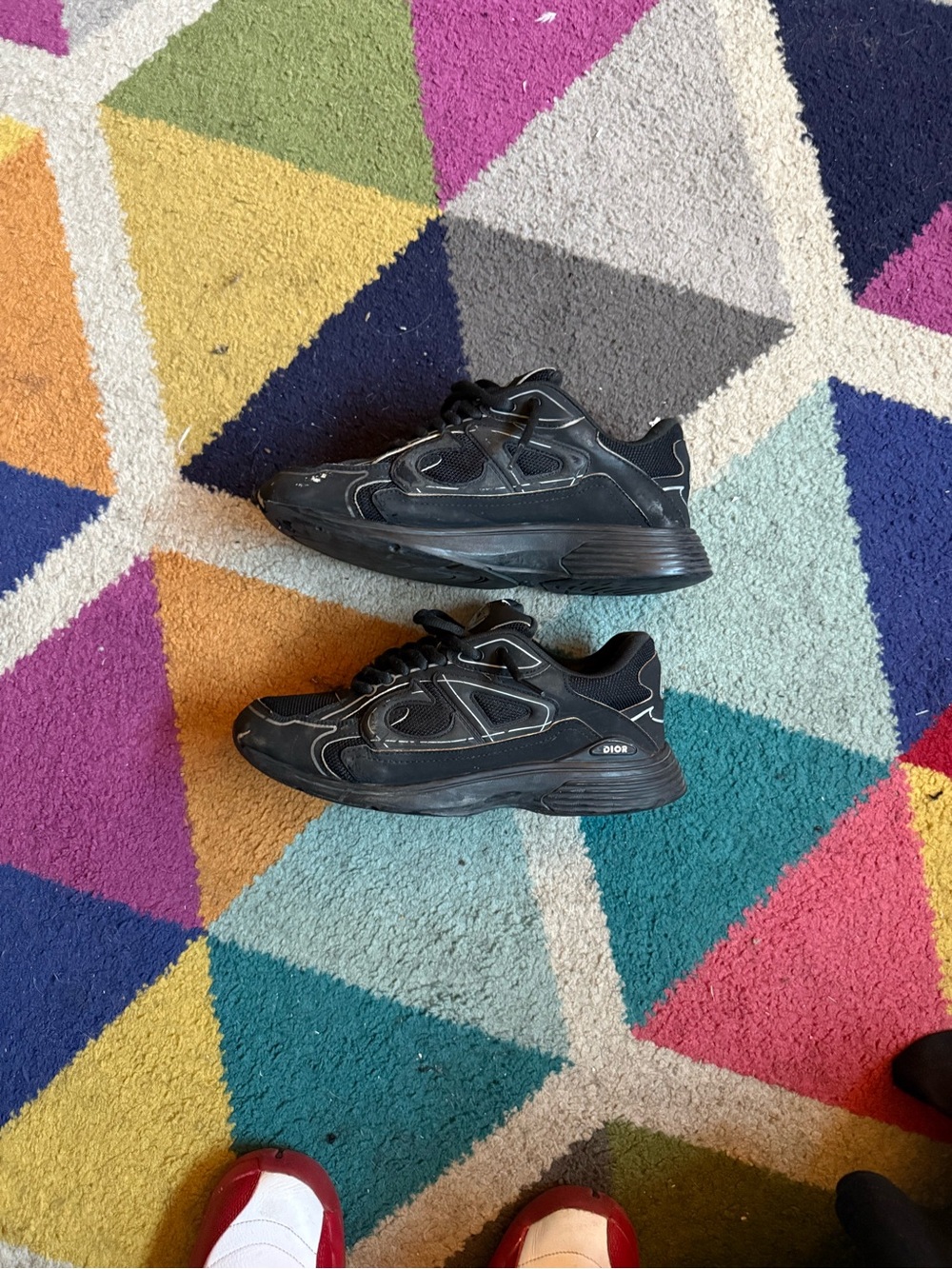 Dior Kids Black Sneakers with Subtle Silver Accents